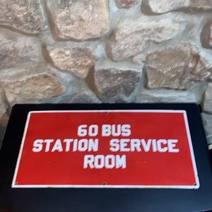Antique Porcelain 1950s/ 60s European Bus Sign. 10x20